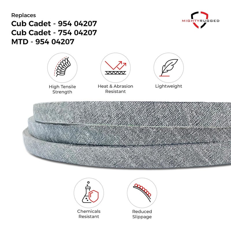 MightyRugged 954-04207 Cub Cadet Drive Belt Replacement - 79.3" - Heavy-Duty, Durable, Aramid Cord Drive Belt for Cub Cadet LTX 1042, LTX 1045, LTX 1046, LTX 1050, LTX 1054, SLTX 1050, SLTX 1054 - Image 4